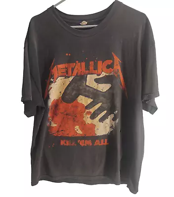 Metallica Kill Em All Distressed Vintage T Shirt Y2K Grunge Rock Concert Tour XL • $27.99