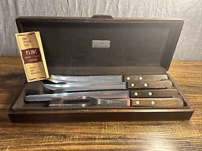 Vintage EKCO Flint Hollow Cutlery Set Fork Knives Slicer Host Slicer MCM • $15