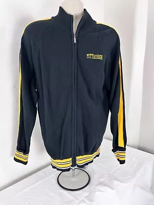 Vintage Pittsburgh Steelers Sports Men's XXL Sweater Retro Black Gold Full Zip • $13