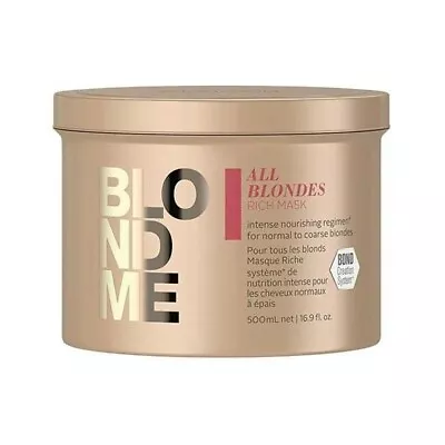 Schwarzkopf BlondMe All Blondes Rich Mask 16.9 Oz   New Fresh • $34.55