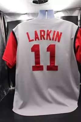 Barry Larkin Majestic Jersey Cincinnati Reds Road Throwback D10800 • $31.49