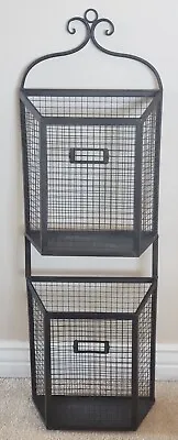 Chicken Wire Metal Wall Organizer 36  X 12  2 Pocket File Magazine Rack Mail • $39.95