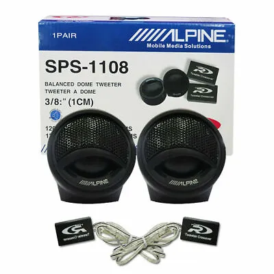 3/8‘’ Alpine SPR-1108 Car Speaker Systems Soft Dome Balanced Tweeters Crossover • $32.85