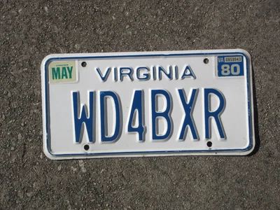 $19.99 • Buy 1976 Virginia Amateur Radio License Plate Ham WD4BXR VA