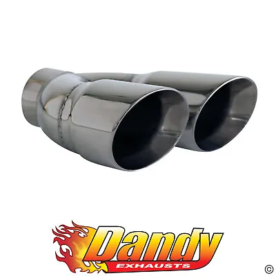 3  Inlet Dual 3.5  Outlet Exhaust Tip Angle Inner Cone Tapered LHS 304 Stainless • $79