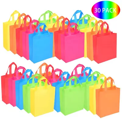 £15.82 • Buy BOENFU 30 Pcs Party Bags With Handles Non-Woven Gift Tote Bags Toy Goody Sweet
