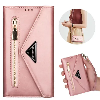 $18.99 • Buy For Samsung S23 S22 S21 S20 FE Ultra Plus Leather Wallet Case Flip Cover W/Strap