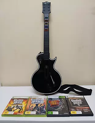 X Box 360 Guitar Hero Guitar Plus Games Lot • $175