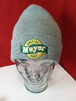 Meyer Dairy Logo Knit Hat Cap Beanie Cuffed Gray • $15