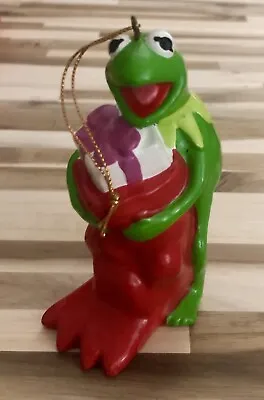 1981 Muppet Christmas Ornament Kermit The Frog RARE 4” Vintage Henson Assoc. • $149.98