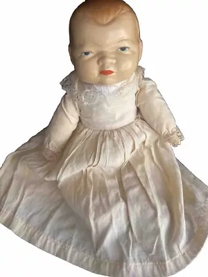 Vintage Shackman Bye Lo Baby Doll 14 IN Original Costume Label Metal Head Bye Lo • $8.99