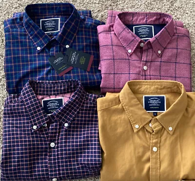 Lot Of 4 Charles Tyrwhitt Long Sleeve Shirts - Size M Slim Fit - 1 NWT & 3 EUC • $99.95