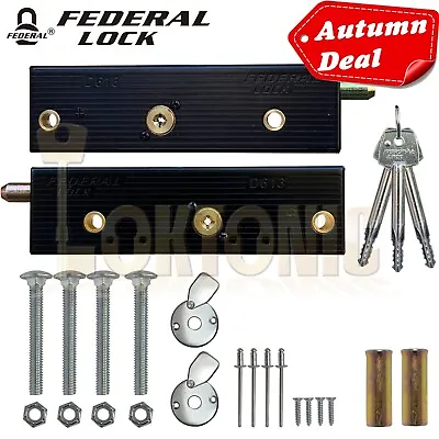 Federal Enfield Genuine Original Garage Door Bolts Lock One PAIR MK6 NEW 2023 • £29.50