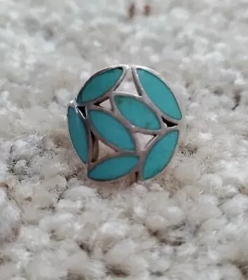 VTG Sterling Silver & Turquoise Ring Signed NP 925 Thailand Size 6.5 Beautiful • $32