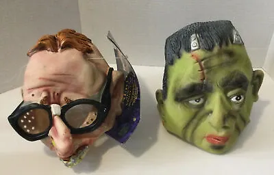 Vintage 1991 Universal Frankenstein Halloween Mask And Nerd Mask Lot Of 2 • $18