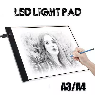 A3/A4 LED Drawing Copy Board Tracing Light Box Ultra-thin Pad Diamond Painting • £9.59