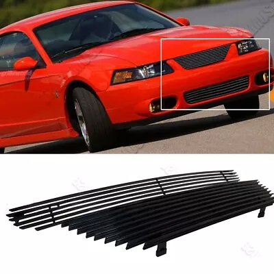 Grill For 1999-2004 Mustang Front Black Billet Grille Combo Front Upper Lower 02 • $57.88