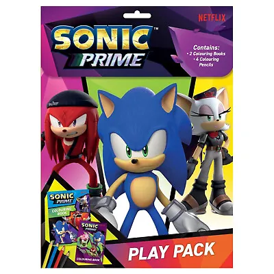 Sonic Prime The Hedgehog Play Pack Colouring Book Colour Pencils Pad Activity • £3.85