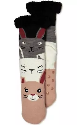 Secret Treasures Women’s Comfootables Cozy Bunnys Slipper Socks 1 Pair Sz. 4-10 • $14.98