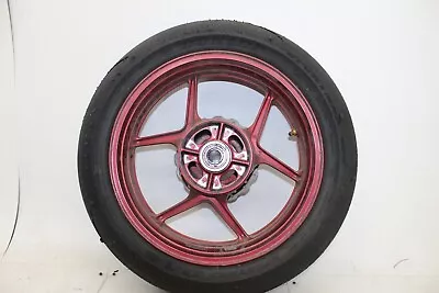 07-08 Ninja Zx6r Rear Wheel Back Rim Tire *clean* Straight Oem Red Good • $242.99