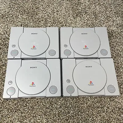 LOT OF 4 Sony PlayStation Classic Gray Console SCPH-1001 FOR PARTS AS IS! 6 • $60