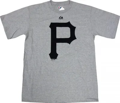 Pittsburgh Pirates Majestic MLB Soft Density Logo Gray T-Shirt - Youth • $9.86