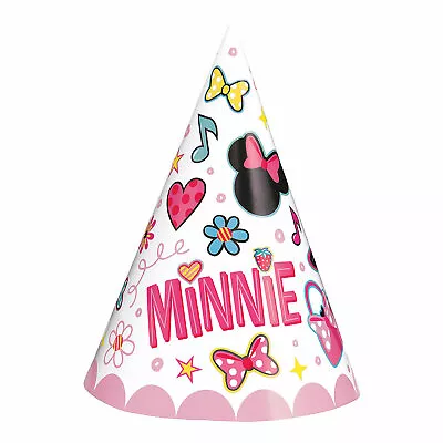 Disney's Minnie Mouse Cone Party Hats Birthday Party Supplies 8 Pieces • $14.99