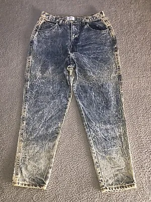 Vintage Chic Womens Jeans 18 Petite Blue Denim Acid Wash 80s High Waisted • $21