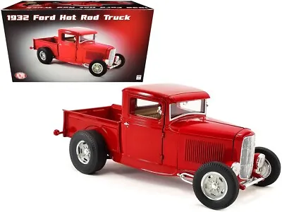 ACME 1:18 1932 Ford Hot Rod Pickup Truck Diecast Model Car Red A1804100 • $129.95