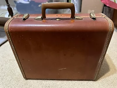 Vintage 1960's Shwayder Bros Samsonite Leather Luggage Small Suitcase 15x10x7 • $38