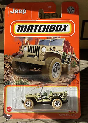 Matchbox - 50/100 2022 - 1948 Willys Jeep - Tan 1:64 New • $6.19