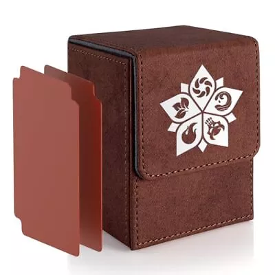 Deck Box For MTG MTG Deck Box Fits 110 Single Sleeved Commander BROWN • $13.20