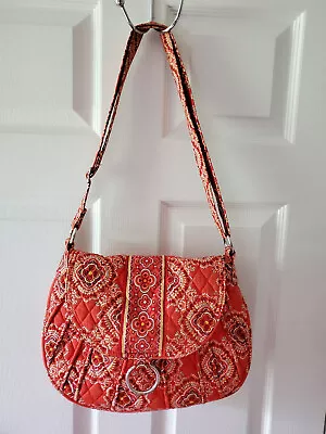 Vera Bradley Paprika Saddle Up Large Crossbody Flap Front Messenger Orange Bag • $18