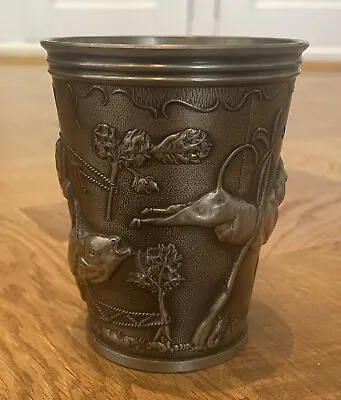 Frieling Zinn Pewter Tumbler Mug. Ornate Decoration • £9
