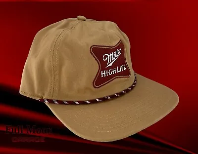 NEW Miller High Life Beer Rope Relaxed Fit Retro Vintage Mens Snapback Cap Hat • $23.95