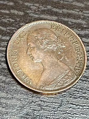 Victoria Coin 1860 Farthing 1860. Beaded Very Nice • £20