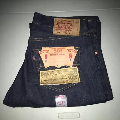Vintage 90s 501 XX Levis Shrink To Fit Deadstock Raw Jeans 35x40 NWT • $125