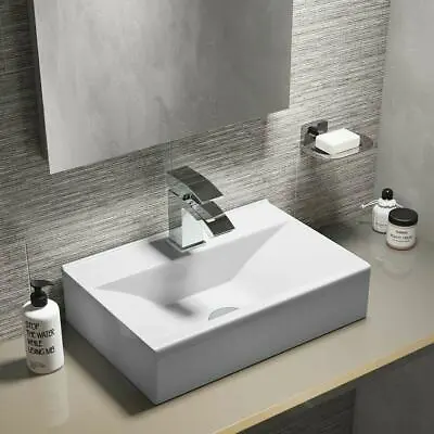£68 • Buy Modern Vessel Rectangular Counter Top Basin 450mm 1 Hole Bathroom Counter Sink