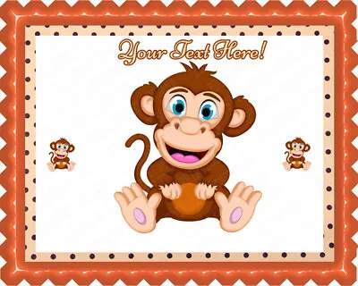 Cute Baby Monkey - Edible Cake Topper Or Cupcake Topper • $8.95