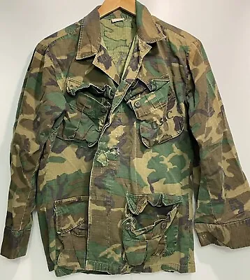 USMC Wind Reistant Poplin Class 2 Vietnam Coat Camouflage Men’s Size Small WORN • $31.50