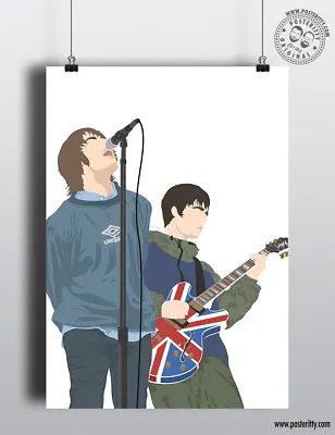 OASIS Maine Road 1996 28th Minimalist Poster Posteritty Gallagher Noel Liam Art • £15