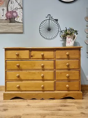 Solid Pine Merchants Chest Of Drawers Sideboard • £385