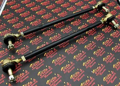 2 X NEW Vito's Yamaha Banshee BLACK Tie Rods + Ball Joints STOCK LENGTH Kit • $57.59
