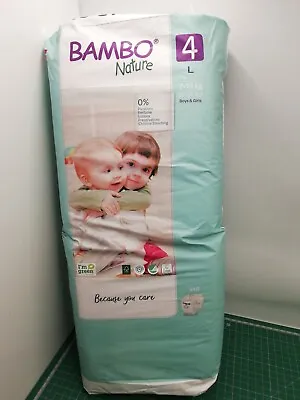 Bambo Nature Premium Eco Nappies Maxi Size 4 15-31lb/7-14 Kg 48 Nappy • £14.99