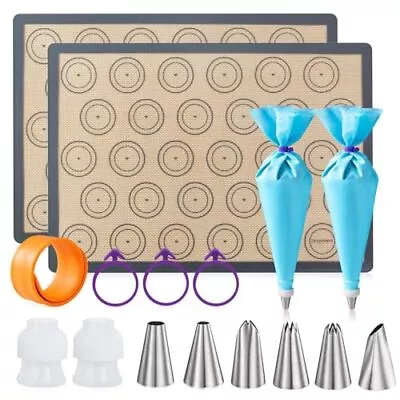 Macaron Silicone Baking Mats Kit (16pcs Set) Macaroon Baking Mat Set Of 2 Hal... • $25.18