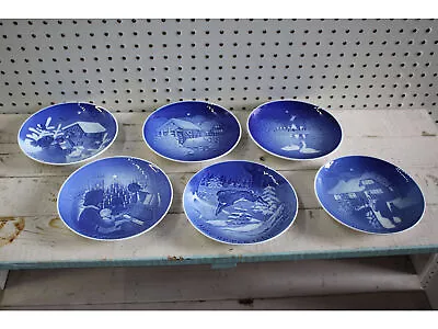 B&G Christmas Plates Blue & White Denmark Porcelain Plates 1968 - 1974 • $77.88