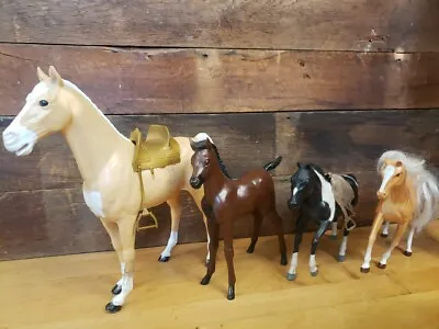 Vintage MARX Bonanza Johnny West HORSES 4x  & 2x Saddles American Character • $55