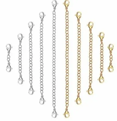 Silver & Gold Double Lobster Clip On Chain Extender Extension Necklace Bracelet • £2.79