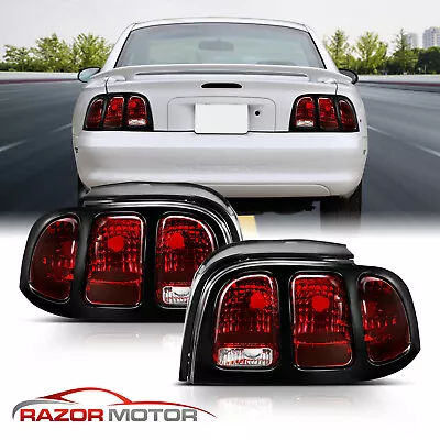 1994 1995 1996 1997 1998 For Ford Mustang Smoke Red Brake Tail Lights Lamps Pair • $88.95