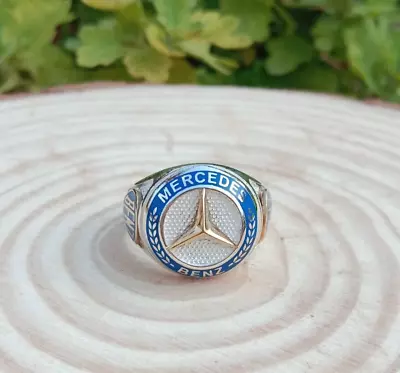 Luxury Mercedes Design Mens Ring Turkish Handmade Jewelry 925 Sterling Silver • $33.97